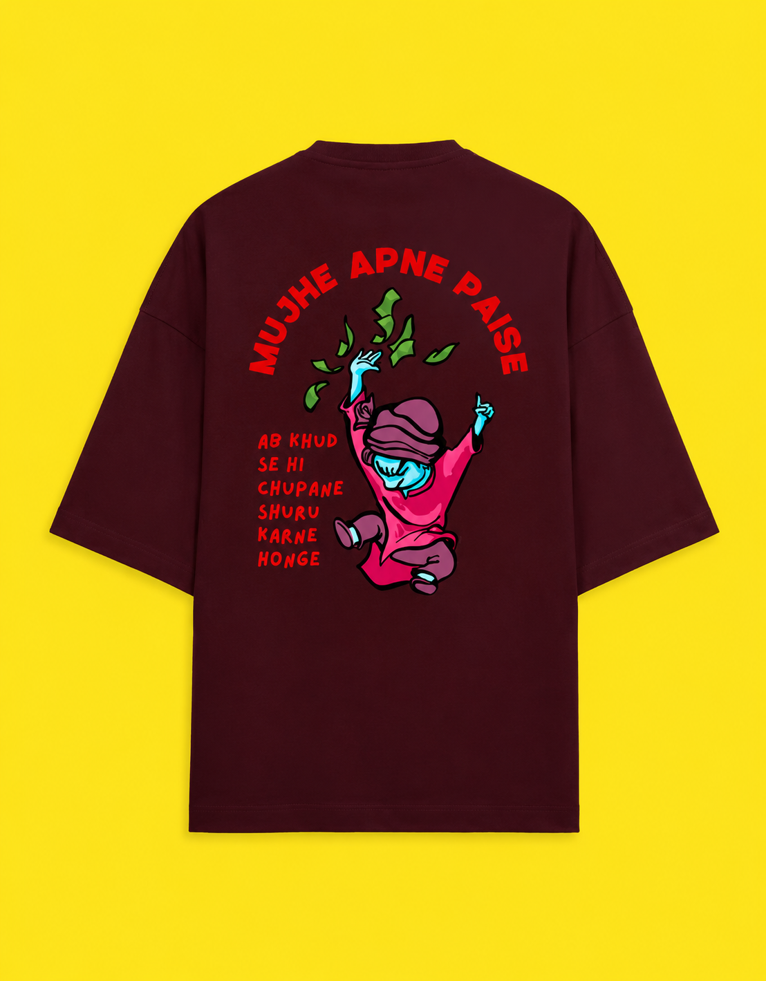 Paise Hi Paise - Unisex Terry Oversized Tee | Kullad Club