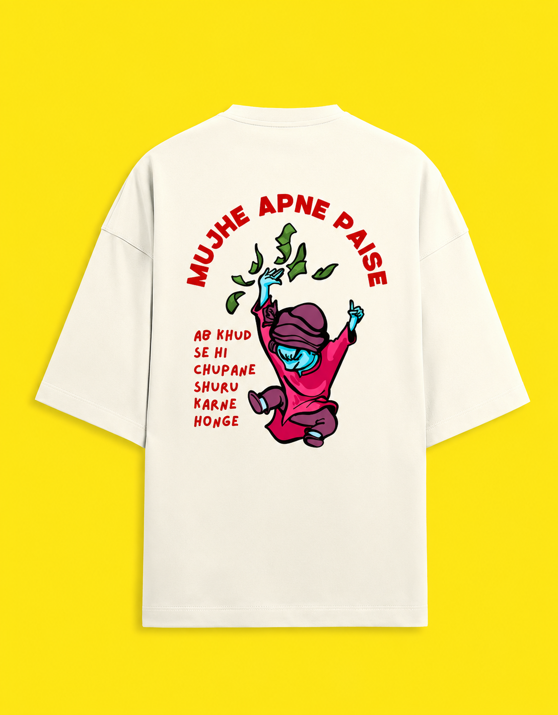 Paise Hi Paise - Unisex Terry Oversized Tee | Kullad Club