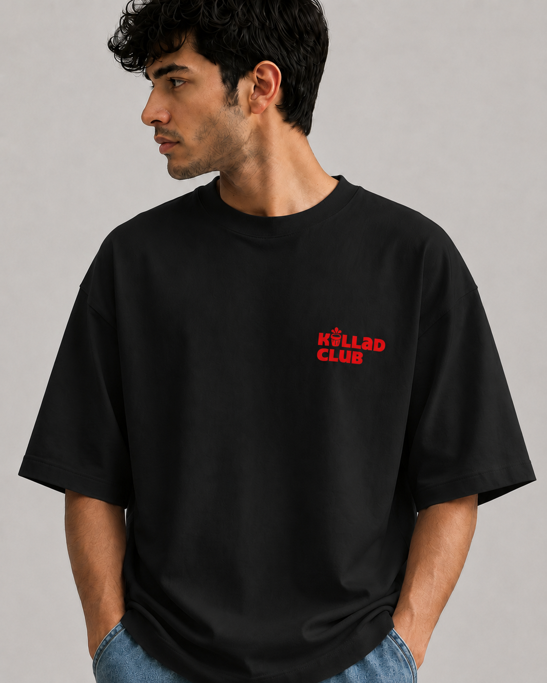 Anxiety Cat - Unisex Terry Oversized Tee | Kullad Club