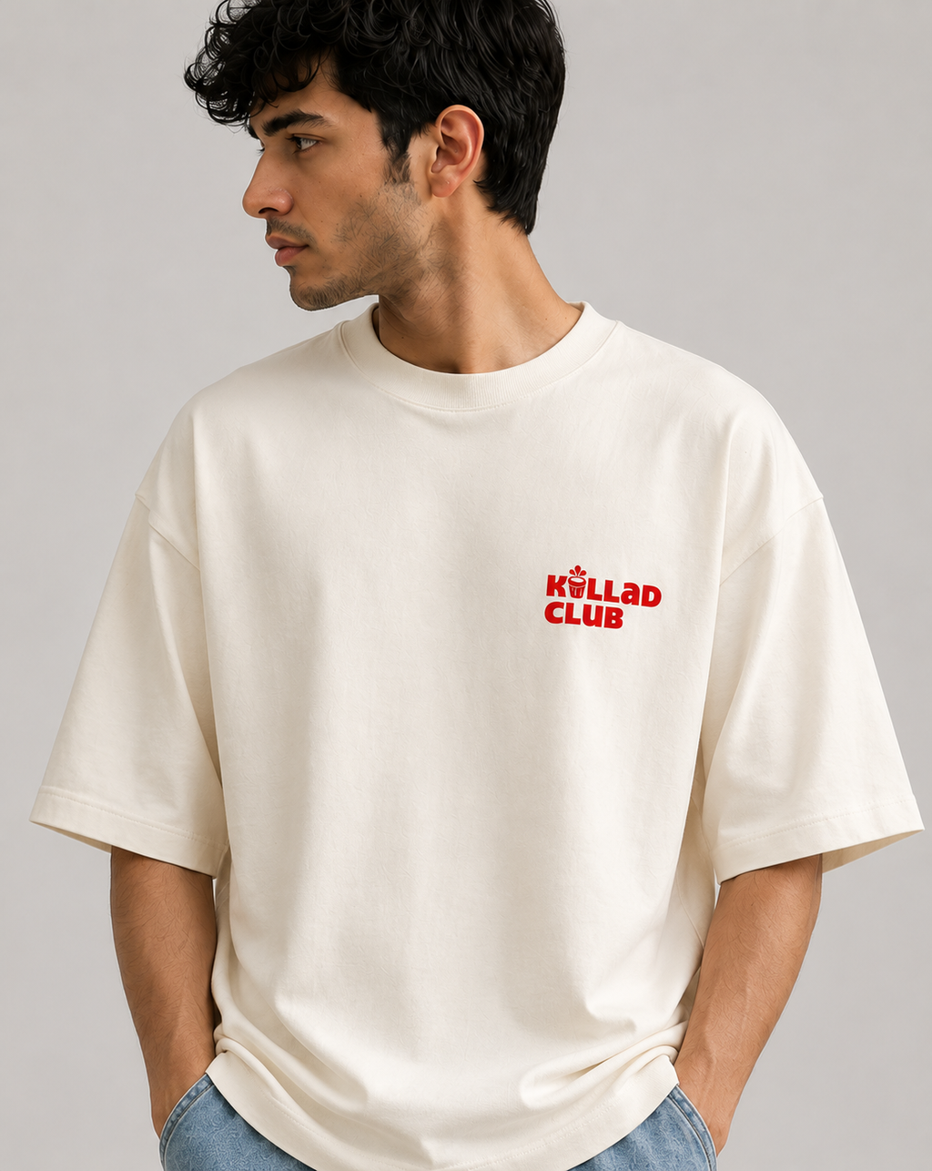 Anxiety Cat - Unisex Terry Oversized Tee | Kullad Club